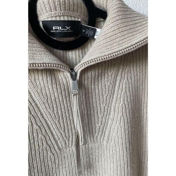 New RLX Ralph Lauren Rib Knit Half Zip Cashmere Sweater Size Medium - Picture 5 of 6